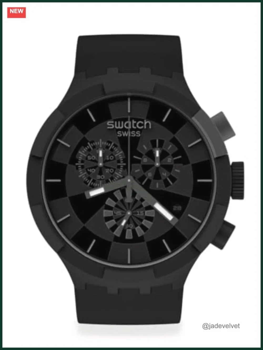 Big Bold Chrono Unisex Watch 47mm Plastic Quartz Water Resistant